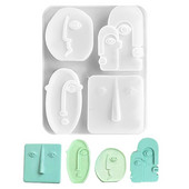 DIY Nordic 3D inimese näo küünlavorm Abstraktne inimese näo krohv epoksüvaigu aromaatsed seebivormid kodukaunistusega käsitöö kingitused