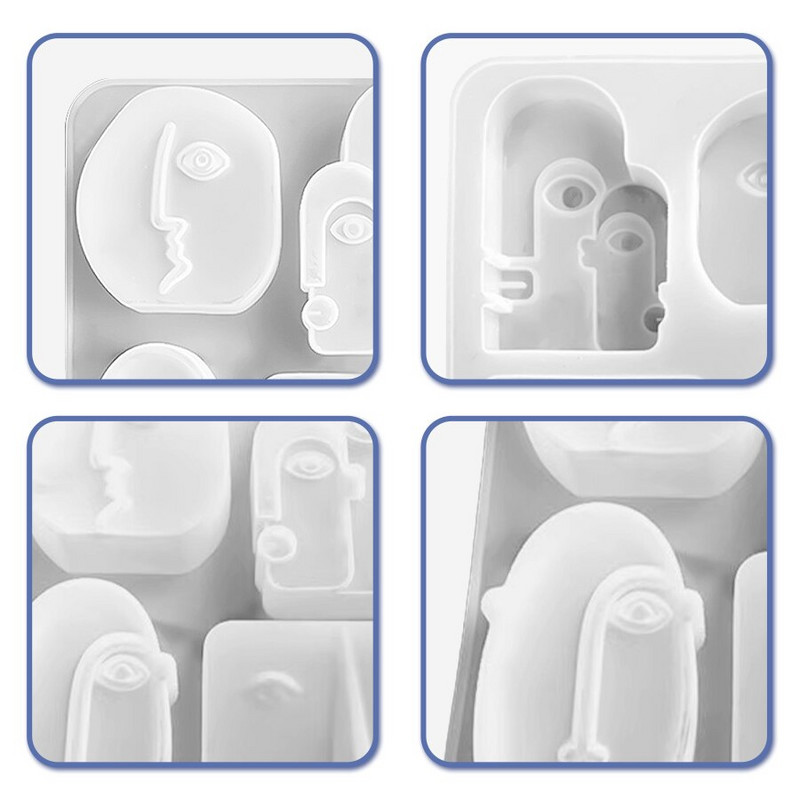 DIY Nordic 3D inimese näo küünlavorm Abstraktne inimese näo krohv epoksüvaigu aromaatsed seebivormid kodukaunistusega käsitöö kingitused