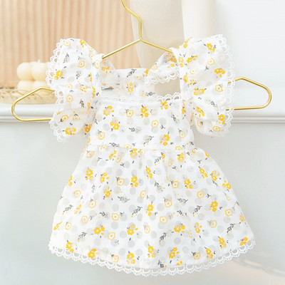 Pavasara un vasaras suņu kleita maziem suņiem Jauka svaiga kucēna doba kleita suņu apģērbi kaķu mājdzīvnieku ziedu svārki Čivavas mājdzīvnieku suņa veste