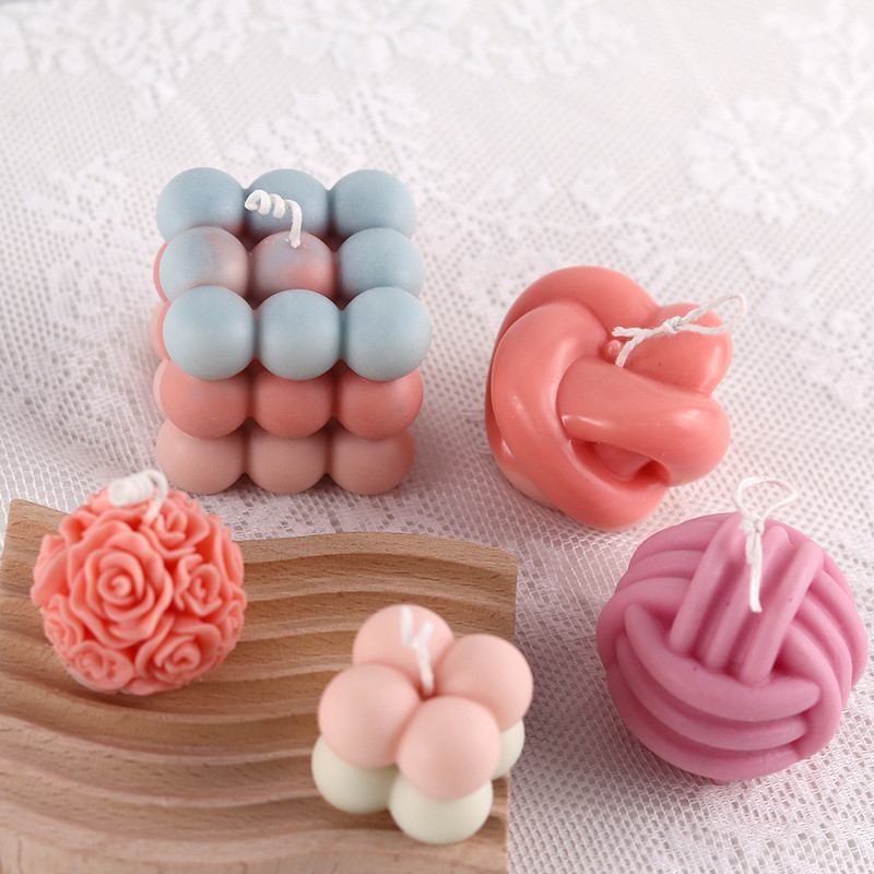 Nepiedegošas burbuļu kubiņu sveces silikona veidne 3D aromterapijas ģipša svece ar rokām gatavota cepamā šokolādes deserta kūkas veidnes rīks