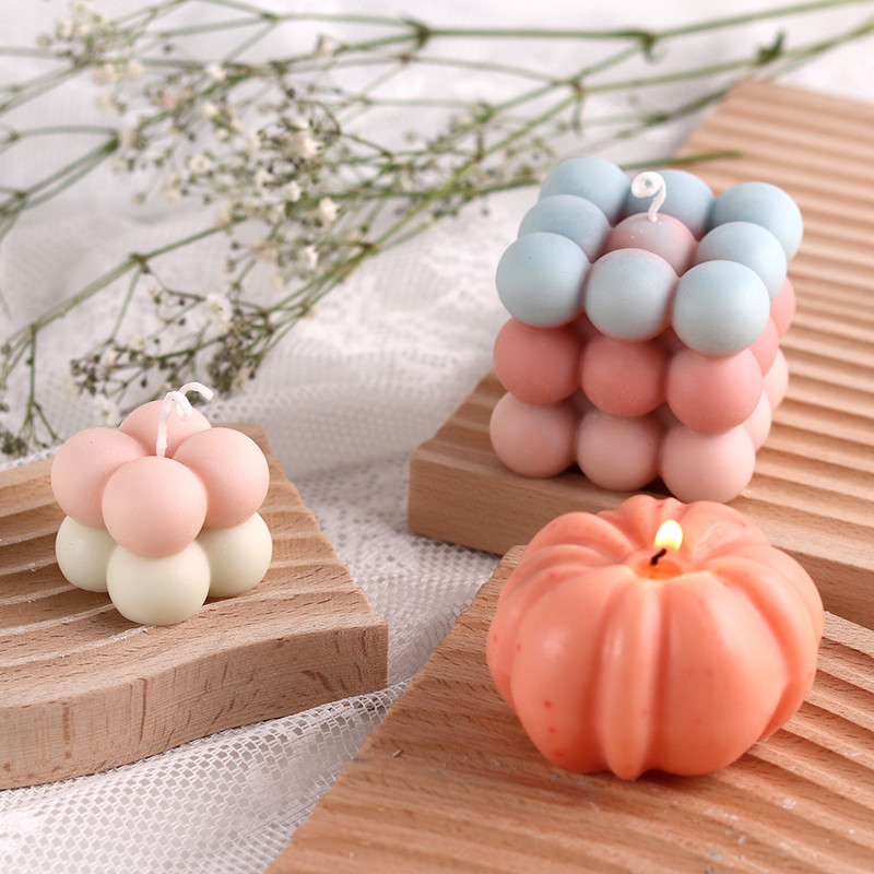 Nepiedegošas burbuļu kubiņu sveces silikona veidne 3D aromterapijas ģipša svece ar rokām gatavota cepamā šokolādes deserta kūkas veidnes rīks