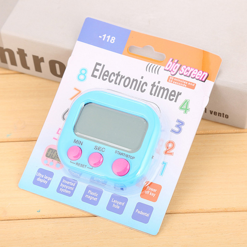 Digitālais taimeris Taimeris Modinātājs Atpakaļskaitīšana Elektroniskais taimeris Liels LCD displejs Ēdienu gatavošana Cepšana Pamatnes statīvs Sporta spēles Pulkstenis
