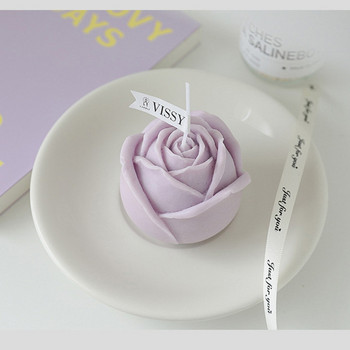 Силиконова форма за розови цветя за хранителни продукти Направи си сам ръчно изработена ароматерапевтична свещ за форма от глина, смола, гипсова форма за кубчета лед, шоколадова торта