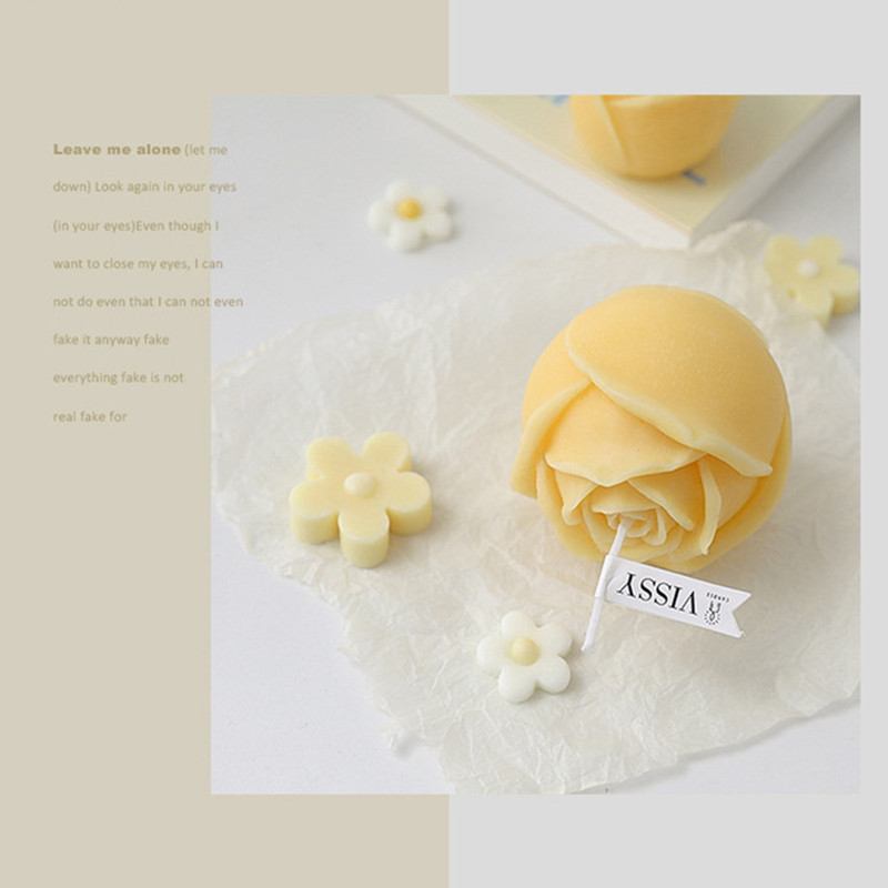 Toidukvaliteediga roosilillede silikoonvorm DIY käsitsi valmistatud aroomiteraapia küünlavorm savivaigust krohvivorm jääkuubik šokolaadikoogivorm