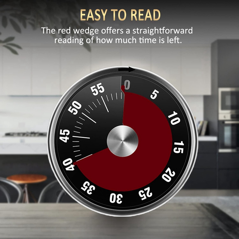Virtuves taimeris Magnētiskais taimeris bērniem, 60 minūšu atpakaļskaitīšanas taimeris ar skaļu trauksmi, ēdiena gatavošanai, maziem bērniem, darbam, mācībām utt.