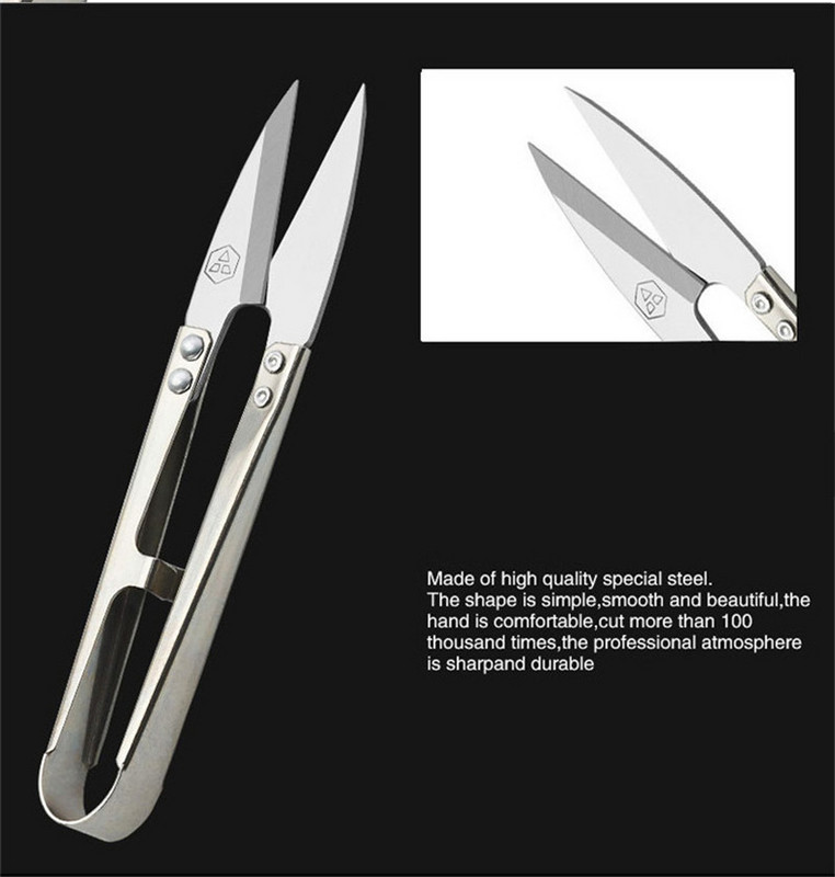 Nerūsējošā tērauda griešana Šūšanas Šķēres Šķēres Krustdūriens Izšūšana Drēbnieka U diegu šķēres audumam DIY piederumi Instrumenti