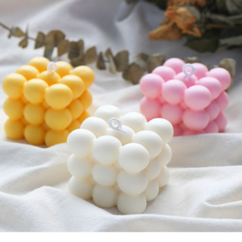 Diy Geometric Rubik\'s Cube Candle Mould σιλικόνης Κιτ κατασκευής κεριών σαπουνιού 3D σε κύβους Χειροποίητη φόρμα ψησίματος σοκολάτας με φούσκα