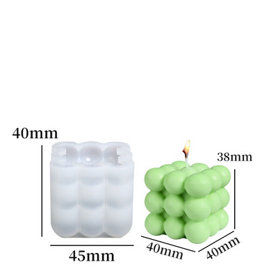 Diy ģeometriskā Rubika kuba sveces silikona veidne 3D kubu ziepju sveču izgatavošanas komplekts ar rokām gatavota burbuļu šokolādes deserta cepšanas veidne