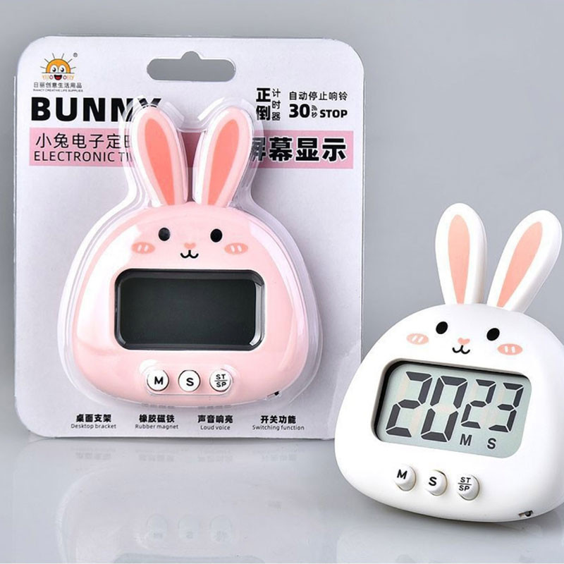 10 Styles multfilmu Dzīvnieku digitālais taimeris virtuvei klasē Jauka zaķa cāļa formas atpakaļskaitīšanas taimeris ar mājas dekoru