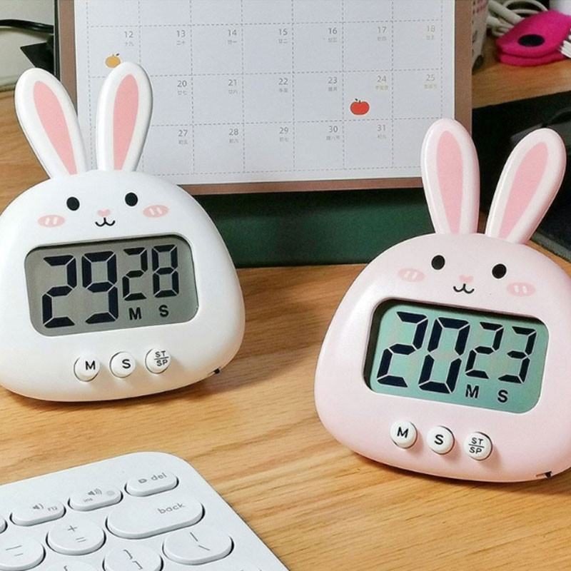 10 Styles multfilmu Dzīvnieku digitālais taimeris virtuvei klasē Jauka zaķa cāļa formas atpakaļskaitīšanas taimeris ar mājas dekoru