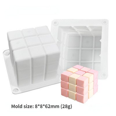 DIY pirnikujuline aromaatne küünla silikoonvorm 3D geomeetriaga seep kipsvaiguvorm mitme spetsifikatsiooniga koogivorm kodukaunistus
