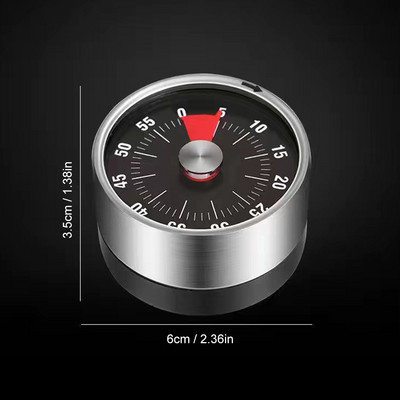 60 minūšu vizuālais virtuves taimeris Gatavošanas modinātājs Mehāniskais klases atpakaļskaitīšanas pulkstenis Klusais taimeris bērna laika pārvaldības rīkam