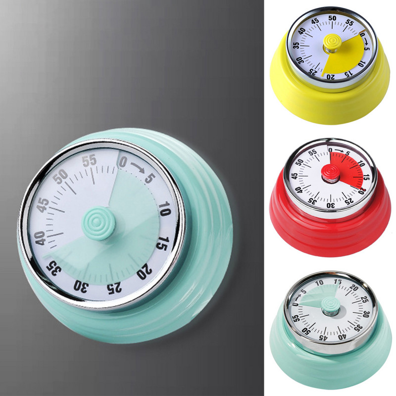 Virtuves Mehāniskais taimeris Laiks Magnētiskais vadītājs Gatavošanas vingrinājums bez akumulatoriem Metāls nerūsējošais rīks studentiem Cepšanas atgādinājums