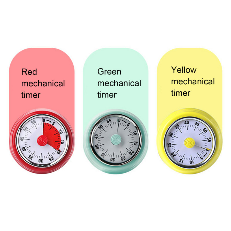 Virtuves Mehāniskais taimeris Laiks Magnētiskais vadītājs Gatavošanas vingrinājums bez akumulatoriem Metāls nerūsējošais rīks studentiem Cepšanas atgādinājums