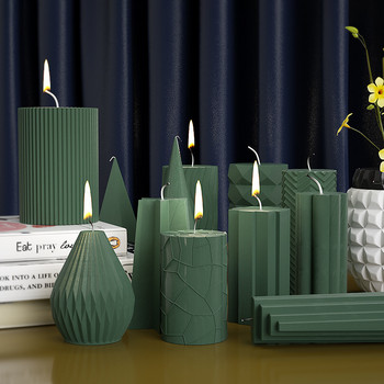 Καλούπι κεριών σιλικόνης κυλίνδρου DIY ριγέ κεριά Στολίδι για δείπνο Κατασκευή καλουπιών από γύψο εποξειδικής ρητίνης Διακόσμηση σπιτιού Χειροποίητα δώρα