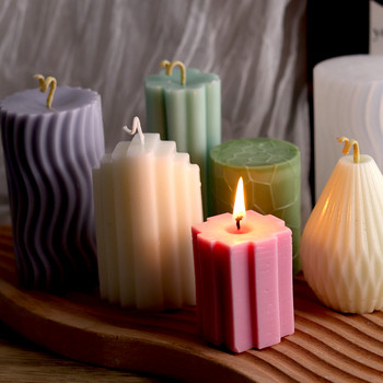 Καλούπι κεριών σιλικόνης κυλίνδρου DIY ριγέ κεριά Στολίδι για δείπνο Κατασκευή καλουπιών από γύψο εποξειδικής ρητίνης Διακόσμηση σπιτιού Χειροποίητα δώρα