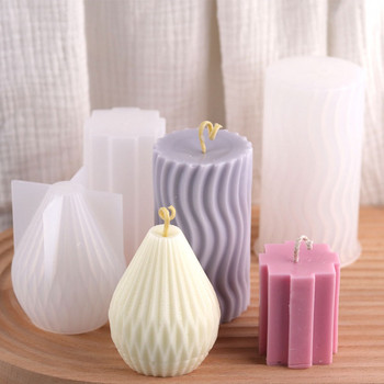 Цилиндрична силиконова форма за свещи Направи си сам ивични свещи Изработка на орнаменти за вечеря Форми от гипс от епоксидна смола Домашен декор Ръчно изработени подаръци