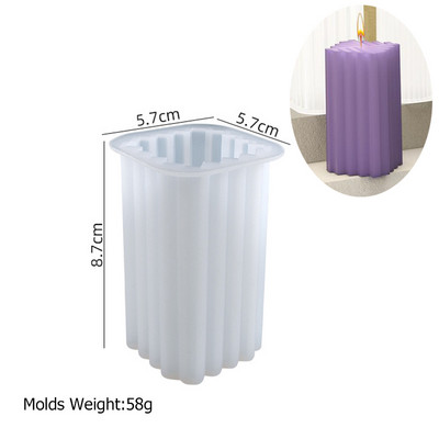 Cilindar silikonski kalup za svijeće DIY prugaste svijeće Izrada ukrasa za večeru Kalupi od gipsane epoksidne smole Kućni dekor Ručno izrađeni darovi