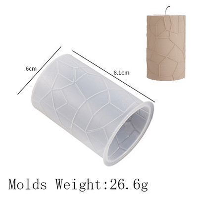 Cilindar silikonski kalup za svijeće DIY prugaste svijeće Izrada ukrasa za večeru Kalupi od gipsane epoksidne smole Kućni dekor Ručno izrađeni darovi