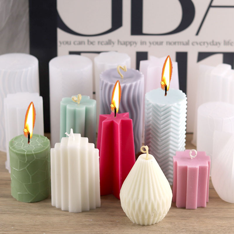 Cilindar silikonski kalup za svijeće DIY prugaste svijeće Izrada ukrasa za večeru Kalupi od gipsane epoksidne smole Kućni dekor Ručno izrađeni darovi