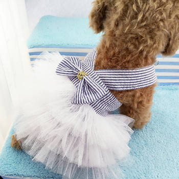 Καλοκαιρινό φόρεμα από τούλι με δαντέλα για σκύλους Ρούχα για σκύλους για πάρτι γενεθλίων για μικρά σκυλιά Φόρεμα με παπιγιόν για κουτάβι Ανοιξιάτικα ρούχα για κατοικίδια