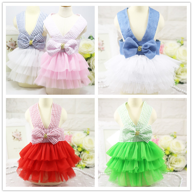 Vasaras suņu mežģīnes Tullle kleita mājdzīvnieku suņu apģērbi mazām suņu ballītēm dzimšanas dienas kāzu bantītes kleita kucēna kostīms pavasara mājdzīvnieku apģērbs