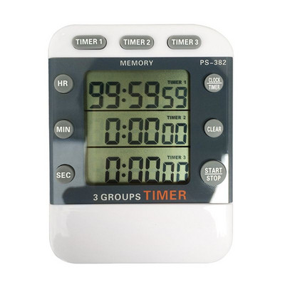 99 tundi 12/24 tundi mälu taimer taimer 3 kanaliga spordi köögi taimer Taimer 3 rühma taimer