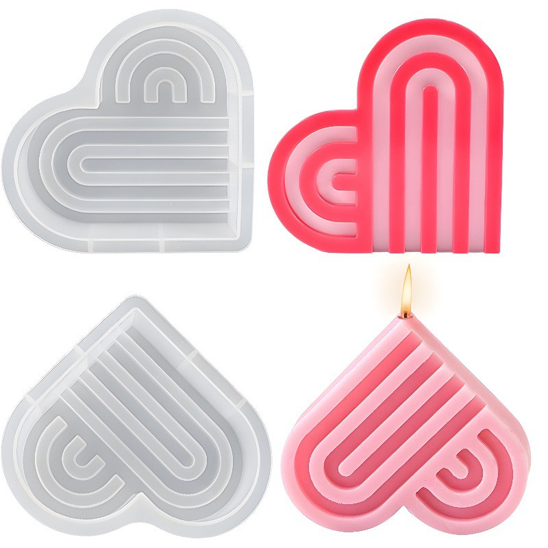 DIY vikerkaare küünalde valmistamine silikoonvormist käsitsi valmistatud geomeetriaga lõhnav küünla vaha vorm seep krohv vaigust koogivorm kodusisustus