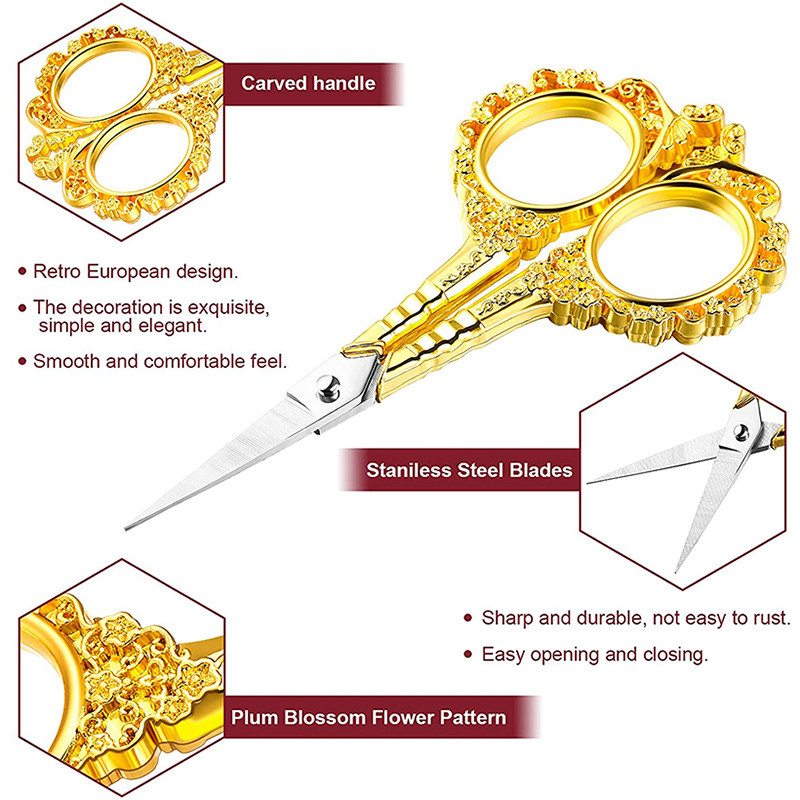 1 tk Vintage õmbluskäärid roostevabast terasest rätsepakäärid teravad õmbluskäärid Retro tikandid käärid isetegemiseks käsitööõmblemiseks