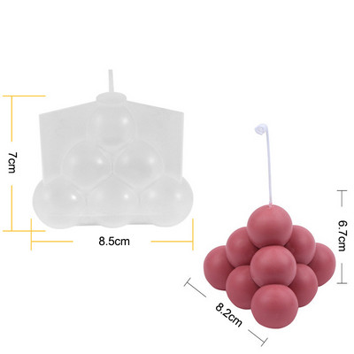 Mittekleepuvad mullikuubiku küünlad silikoonvorm 3D kuubikpüramiid aroomiteraapia küünla vaiguvorm kipsist käsitöövormide valmistamine kodukaunistuseks
