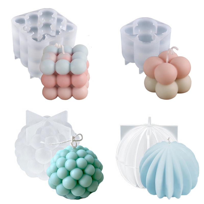 Mittekleepuvad mullikuubiku küünlad silikoonvorm 3D kuubikpüramiid aroomiteraapia küünla vaiguvorm kipsist käsitöövormide valmistamine kodukaunistuseks