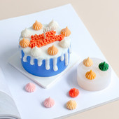 Koogikujulised silikoonküünlavormid 3D-simulatsiooniga puuviljavorm DIY šokolaadiküpsetuskoogivormid Käsitsi valmistatud käsitöötarbed