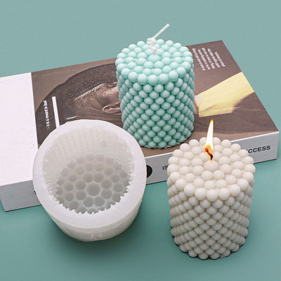 Καλούπι κεριού 3D κυλίνδρου DIY Κερί Καλούπια σιλικόνης Κέικ με ρητίνη 3D Art Wax Candle Making Mold Χειροποίητα καλούπια σαπουνιού σιλικόνης