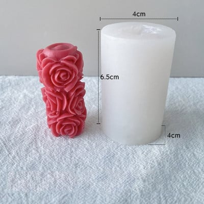 3D cilindru sveču veidnes DIY sveču silikona veidņu kūku sveķu veidnes 3D mākslas vaska sveču veidošanas veidņu silikona roku darbs ziepju veidnes