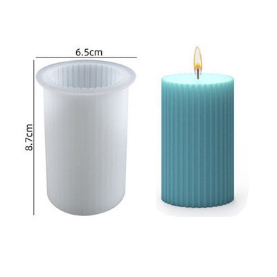 3D cilindru sveču veidnes DIY sveču silikona veidņu kūku sveķu veidnes 3D mākslas vaska sveču veidošanas veidņu silikona roku darbs ziepju veidnes