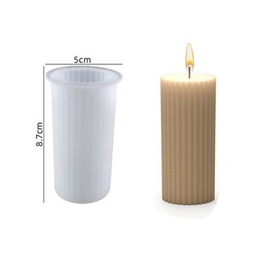 3D cilindru sveču veidnes DIY sveču silikona veidņu kūku sveķu veidnes 3D mākslas vaska sveču veidošanas veidņu silikona roku darbs ziepju veidnes