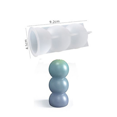 3D cilindru sveču veidnes DIY sveču silikona veidņu kūku sveķu veidnes 3D mākslas vaska sveču veidošanas veidņu silikona roku darbs ziepju veidnes