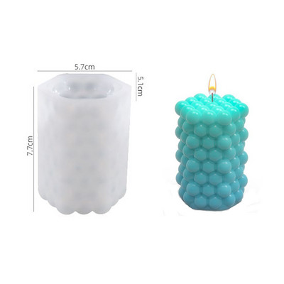 3D cilindru sveču veidnes DIY sveču silikona veidņu kūku sveķu veidnes 3D mākslas vaska sveču veidošanas veidņu silikona roku darbs ziepju veidnes