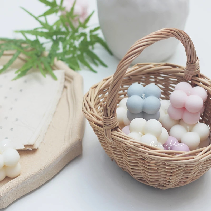 6/15 tk 3D minikuubik silikoonküünla vorm ruudukujuline mullipalliga magustoidu koogi küpsetustööriist käsitsi valmistatud seebikrohvi valmistamise tarvikud