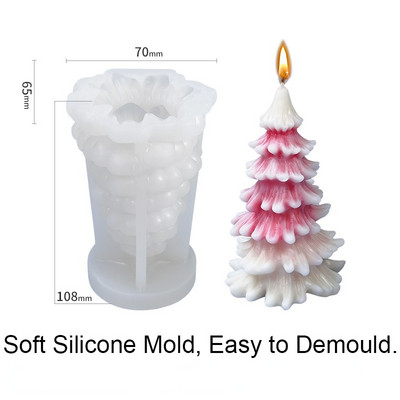 3D jõulumänni koonustest silikoonküünla vorm DIY käsitsi valmistatud aroomiteraapia kipsivaigust männikoon käsitöö kodu jõulukaunistuste tegemine