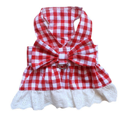 Mežģīņu pleds Kleita Suņiem Apģērbs Mājdzīvnieks Salds suņiem Apģērbs Mazs Kostīms Franču buldogs Jauki Vasaras Sarkana Meitenes Apkakle Perro