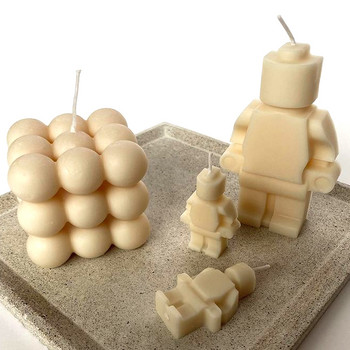 Роботи Силиконова форма за свещи Направи си сам 3D строителни блокове Шоколадови бисквити Фондан Форми за лед Коледни подаръци Консумативи за занаяти Домашен декор