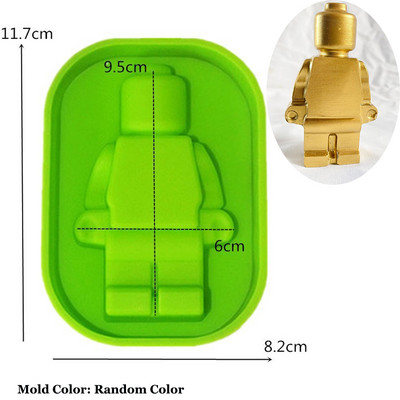 Roboti Silikona sveču veidne DIY 3D Celtniecības bloki Šokolādes cepumi Fondant Ledus veidnes Ziemassvētku dāvanas Amatniecības piederumi Mājas dekors