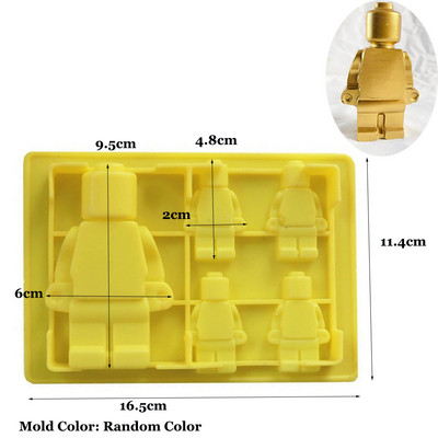 Roboti Silikona sveču veidne DIY 3D Celtniecības bloki Šokolādes cepumi Fondant Ledus veidnes Ziemassvētku dāvanas Amatniecības piederumi Mājas dekors
