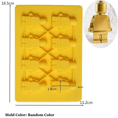 Roboti Silikona sveču veidne DIY 3D Celtniecības bloki Šokolādes cepumi Fondant Ledus veidnes Ziemassvētku dāvanas Amatniecības piederumi Mājas dekors