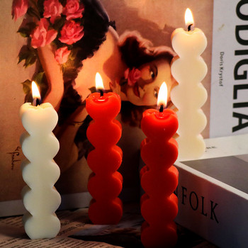 5 Cavity Love Heart Candle Kalup Направи си сам Ароматерапевтична мазилка Силиконова форма Орнамент за домашен декор Ръчно изработени форми от смола за правене на свещи