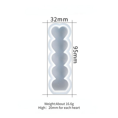 5 Dobuma mīlestības sirds sveču veidne DIY aromterapijas ģipša silikona veidne mājas dekorēšanai, ar rokām gatavotas sveču izgatavošanas sveķu veidnes