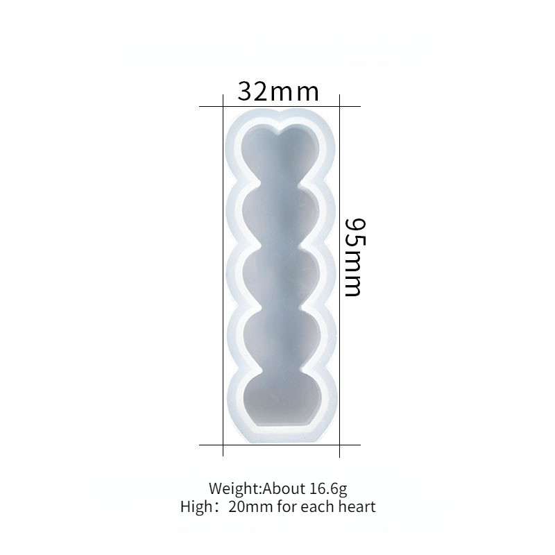 5 Dobuma mīlestības sirds sveču veidne DIY aromterapijas ģipša silikona veidne mājas dekorēšanai, ar rokām gatavotas sveču izgatavošanas sveķu veidnes