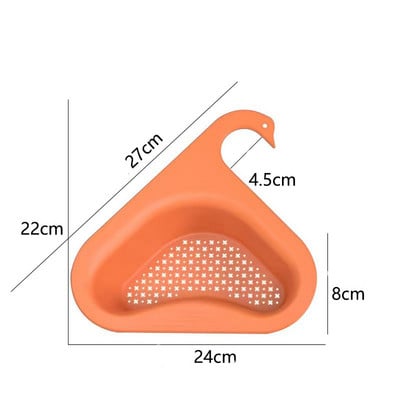 Virtuves izlietnes notekas sietiņš Grozs Atlikušo atkritumu filtrs Gulbja forma Piekārts Dārzeņu mazgāšanas kanalizācija Trīsstūrveida glabāšanas plaukts