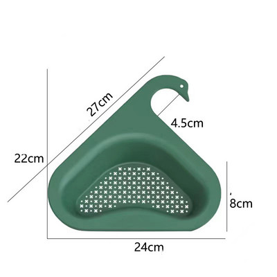 Virtuves izlietnes notekas sietiņš Grozs Atlikušo atkritumu filtrs Gulbja forma Piekārts Dārzeņu mazgāšanas kanalizācija Trīsstūrveida glabāšanas plaukts